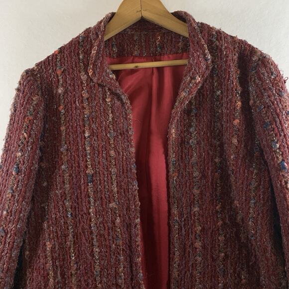 VTG Womens Open Front Textured‎ Jacket Sz M Boho Eclectic Artisian Indie Grunge - Picture 2 of 12